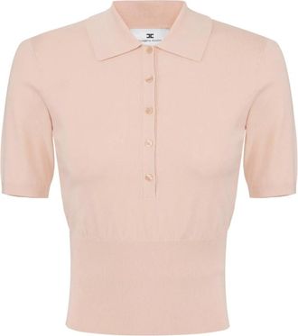 Elisabetta Franchi Truien & Vesten, Dames, Roze, 2Xl, Gebreid Poloshirt