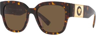 Versace Sunglasses, female, Brown, Size: 54 MM Stylish Sunglasses in Havana/Dark Brown