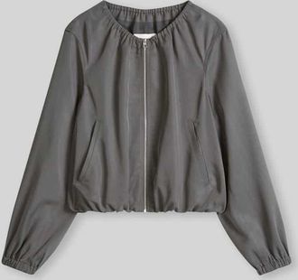 Marc O'Polo Loose Fit Jacke aus Lyocell-Leinen-Mix in Dunkelgrau, Gr&ouml;&szlig;e 34