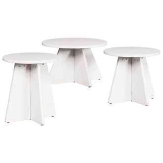 Berkfield Home Coffee Table Set 3 pcs White Solid pine wood