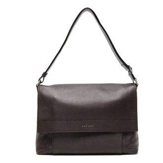 Orciani Messenger Bags, male, Brown, Size: ONE SIZE Leather Messenger Bag