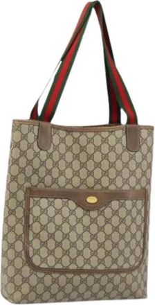 Gucci Pre-owned GG Canvas PVC Leather Tote - Dames - Vintage Shopper - Beige - ONE Size - Leer - Vintage
