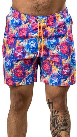 Maceoo Swim Marthyr Print Swim Trunks in Red at Nordstrom, Size 3
