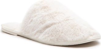 Michael Kors Frieda Womens Mule White Faux Fur Slip-On Slippers JOBB1976