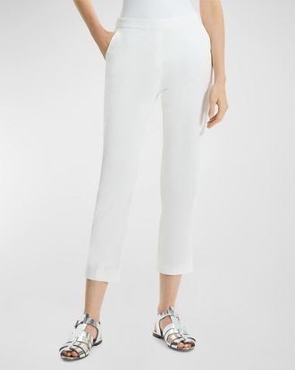 Theory Treeca Cropped Slim Pull-On Pants