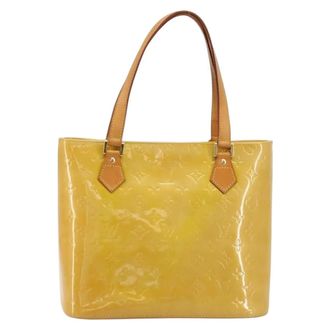 Louis Vuitton Houston Monogram Vernis Beige Patent_Leather Handbag (Pre-Owned)