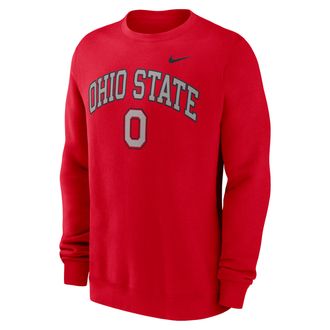 Nike Ohio State Arch Nike Mens College Pullover Crew in Red | NKPU65NOH-Y48