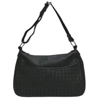 Bottega Veneta Pre-owned Shoulder Bags, female, Black, Size: ONE SIZE Pre-owned Intrecciato Leather Shoulder Bag