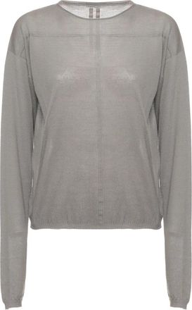 Rick Owens Ronde Hals Kasjmier Jersey - Dames - Ronde hals truien - Grijs - XS - Kasjmier - Truien & Vesten