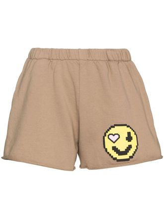Natasha Zinko Shorts sportivi con stampa Emoji - Toni neutri