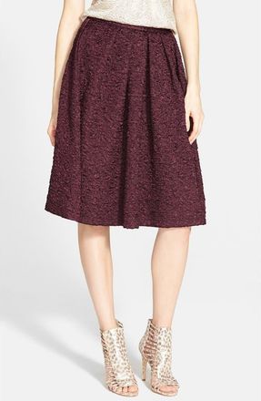 ASTR the Label ASTR Textured Pleat Skirt in Dark Wine at Nordstrom, Size Large