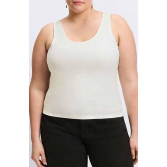 Foxcroft Georgia Crepe Knit Tank in Ecru at Nordstrom, Size 1X