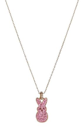 Alex and Ani Peeps Pave Pink Bunny Pendant Necklace at Nordstrom