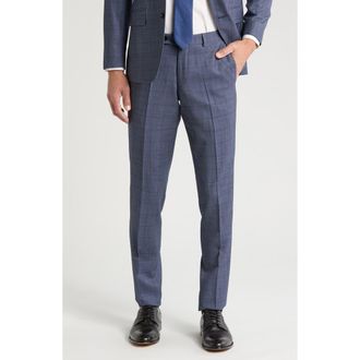 Ted Baker Jefferson Slim Fit Flat Front Wool Dress Pants in Blue at Nordstrom Rack, Size 32 X