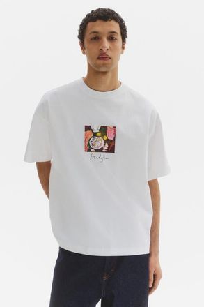 H&M Oversized Fit T-shirt in White/henri Matisse at Nordstrom, Size X-Large