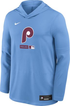 Nike Philadelphia Phillies Authentic Collection Nike Mens Dri-FIT MLB Long-Sleeve Hooded Top in Blue | 03B94EYPP-FUM