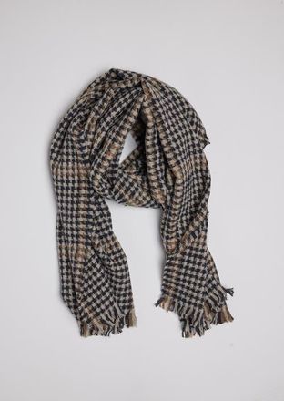 Hat Attack Peak Scarf in Black/white/tan Check at Nordstrom