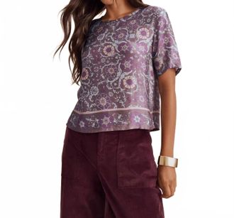 Splendid Violet Short Sleeve Top In Napa Paisley
