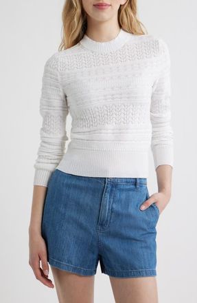 Madewell Cotton Crewneck Sweater in White at Nordstrom, Size Xx-Small