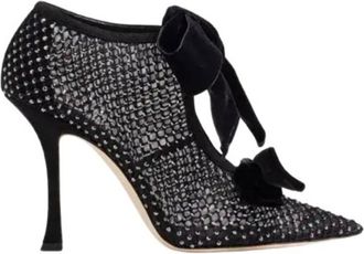 Jimmy Choo London Flaca 100 Crystal-Embellished Mesh Pumps, Brand Size 35.5 ( US Size 5.5 )