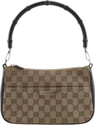 Gucci Borsa a spalla Pre-owned in tela GG con bamb&ugrave; - - Pre-owned - Donna - Marrone - ONE SIZE