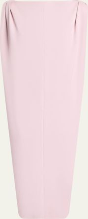 Balenciaga Gathered-Shoulder High-Neck Midi Sack Dress