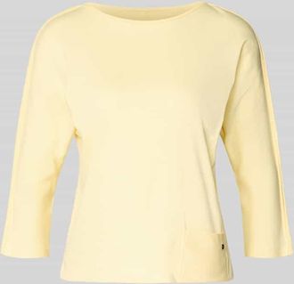 Marc Cain T-Shirt mit U-Boot-Ausschnitt und 3/4-Arm in Hellgelb, Größe 34