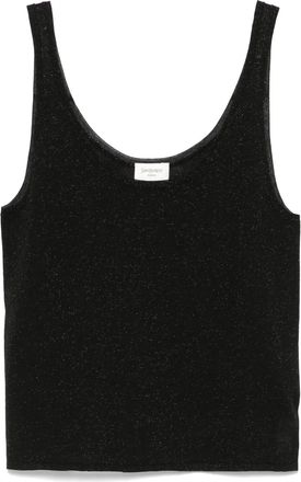 Saint Laurent Gebreide lurex tanktop - Zwart