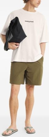 Maison Kitsun&eacute; Logo-Embroidered Cotton T-shirt - Cream