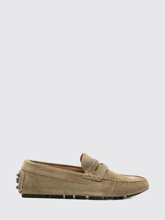 Emporio Armani Suede Calfskin Driver Loafers with Embossed Logo