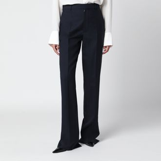 Bottega Veneta Pantaloni blu notte in lana Shetland