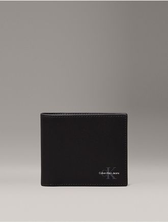 Calvin Klein Mens Monologo Bifold Wallet - Black