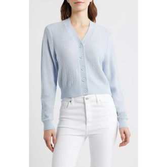 Frame Denim The Lightweight Stretch Wool Blend Cardigan in Sky Blue at Nordstrom, Size X-Small