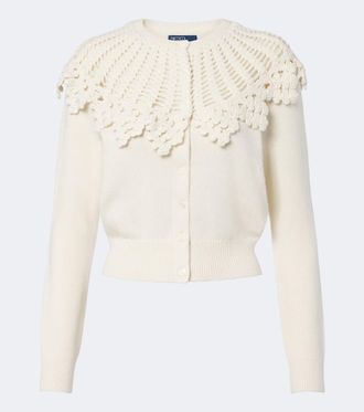 Polo Ralph Lauren Cardigan in lana e alpaca con crochet
