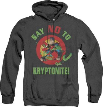 Gildan Superman Say No To Kryptonite Adult Heather Hoodie / Hooded Sweatshirt