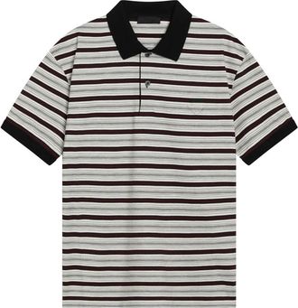 Prada Polo shirt van katoen met korte mouwen - Heren - Polos - Veelkleurig - S - Katoen - Tops