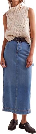 Free People Francisco Denim Maxi Skirt In Head Over Heels