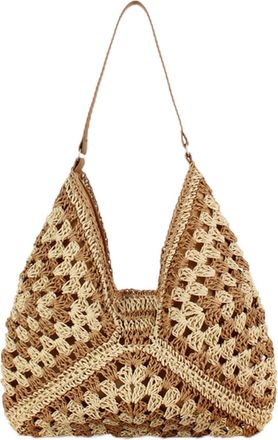 Generic Bag Women - High Capacity Summer Beach Underarm Tote, Retro Straw Fashion Bag for Vacation Travel Shopping Picnic, Lightweight Multipurpose Handbag St