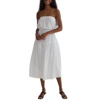 Bella Dahl Womens Ruffle Hem Midi Dress In White
