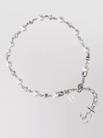 Jimmy Choo London pearl accents bracelet chain link design