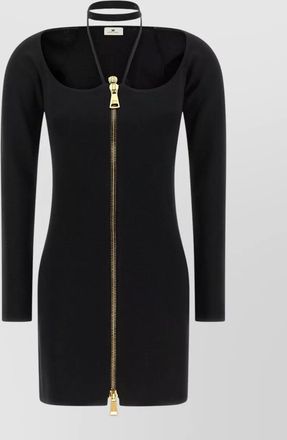 Elisabetta Franchi fine-knit halterneck mini dress
