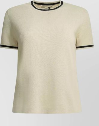 Max Mara linen crew neck sweater short sleeves