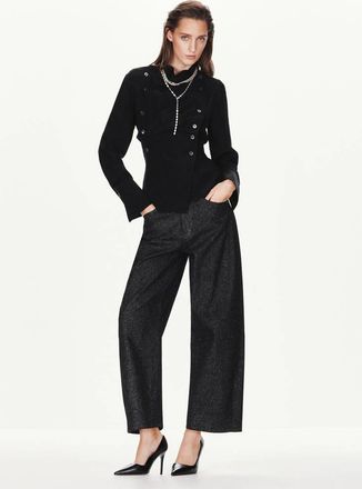 Mango Jeans balloon lurex black denim - Donna - 36 - MANGO