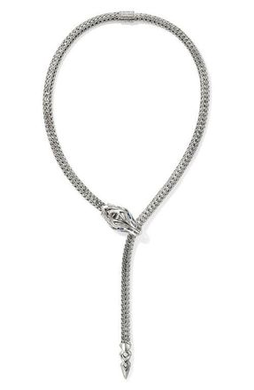 John Hardy Naga Y Necklace, Sterling Silver, 7.5mm at Nordstrom, Size 20