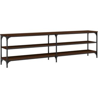 vidaXL Vidaxl - Mueble tv metal y madera contrachapada marrón roble 180x30x50cm