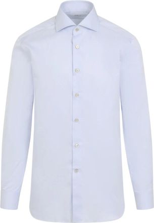 Kiton Casual Shirts, male, Blue, Size: 3XL Light Blue Cotton Shirt