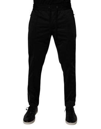 Dolce & Gabbana Drawstring Polyester Joggers - Black