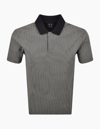 A|X Armani Exchange Mens Patterned Navy Polo Shirt - Size: 44