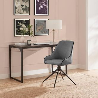 Furniturebox Beaumont Grey Fabric Swivel Office Chair