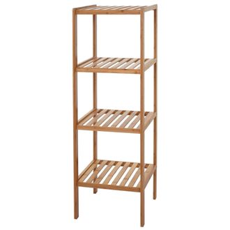 Hhg Nunca Usado] Estanter&iacute;a De Ba&ntilde;o Hhg 550, Estanter&iacute;a Para Armario De Ba&ntilde;o, Bamb&uacute;, 110x34x33cm